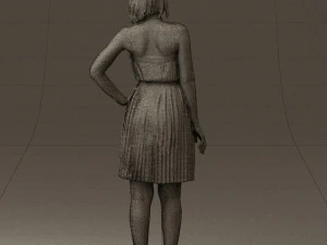 woman in pink dress 0441 3d print ready 3D Print Model
