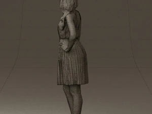 woman in pink dress 0441 3d print ready 3D Print Model