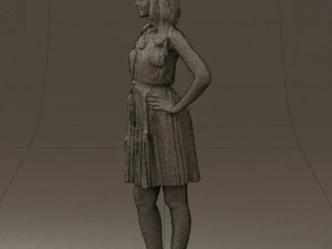 woman in pink dress 0441 3d print ready 3D Print Model
