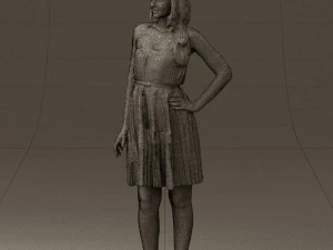 woman in pink dress 0441 3d print ready 3D Print Model