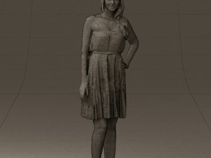 woman in pink dress 0441 3d print ready Model Cetak 3D