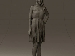 woman in pink dress 0441 3d print ready 3D Print Model