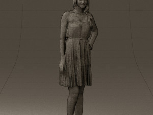 woman in pink dress 0441 3d print ready Model Cetak 3D