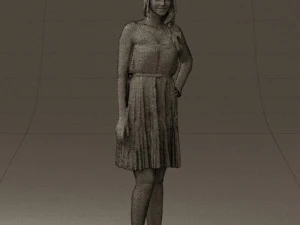 woman in pink dress 0441 3d print ready 3D Print Model