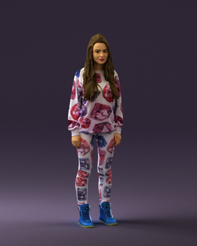 woman in white diamonds pijama 0438 3Dモデル .c4d .max .obj .3ds .fbx .stl .blend 