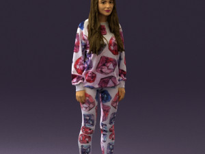 woman in white diamonds pijama 0438 3Dモデル
