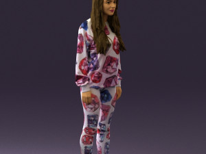 woman in white diamonds pijama 0438 3Dモデル