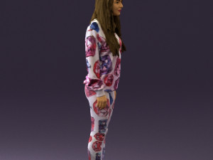 woman in white diamonds pijama 0438 3Dモデル