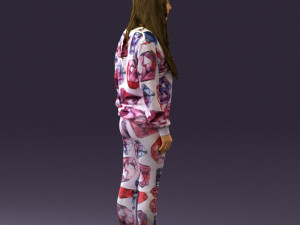 woman in white diamonds pijama 0438 3Dモデル