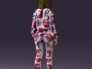 woman in white diamonds pijama 0438 3Dモデル