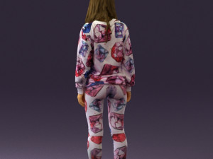 woman in white diamonds pijama 0438 3Dモデル