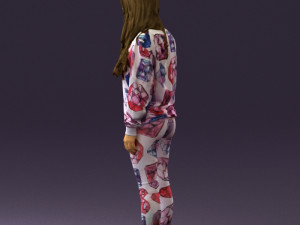 woman in white diamonds pijama 0438 3Dモデル