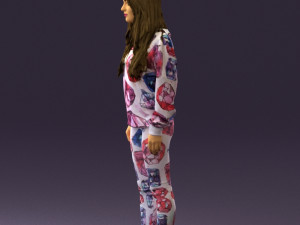 woman in white diamonds pijama 0438 3Dモデル