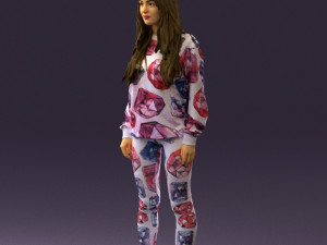 woman in white diamonds pijama 0438 3Dモデル
