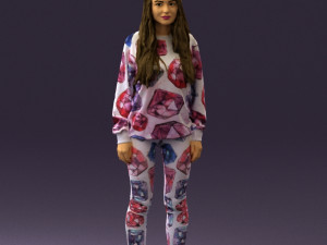 woman in white diamonds pijama 0438 3Dモデル