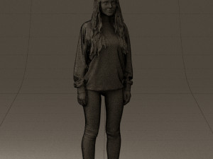 woman in white diamonds pijama 0438 3Dモデル