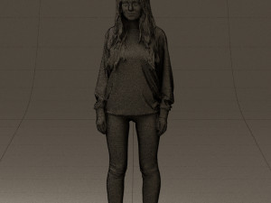 woman in white diamonds pijama 0438 3Dモデル