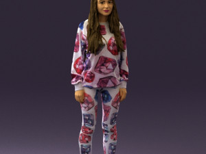 woman in white diamonds pijama 0438 3d print ready 3D प्रिंट मॉडल