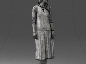girl in white dress 0434 3D-Modell