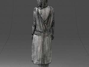 girl in white dress 0434 3D-Modell