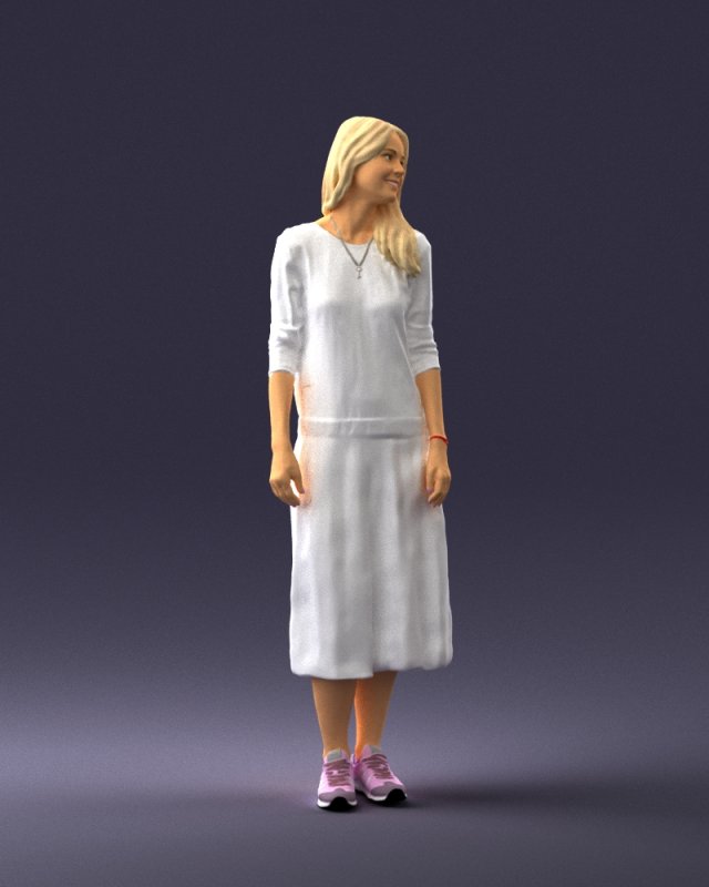 girl in white dress 0434 3d print ready 3D Print Model .c4d .max .obj .3ds .fbx .stl .blend 