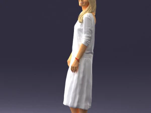 girl in white dress 0434 3d print ready 3D Print Model