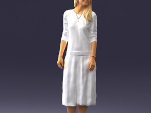 girl in white dress 0434 3d print ready 3D Print Model