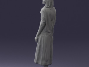 girl in white dress 0434 3d print ready 3D Print Model