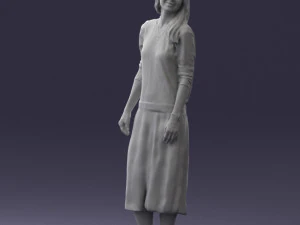girl in white dress 0434 3d print ready 3D Print Model