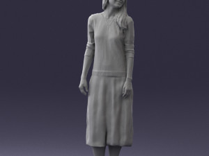 girl in white dress 0434 3d print ready 3D Print Model