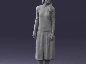 girl in white dress 0434 3d print ready 3D Print Model
