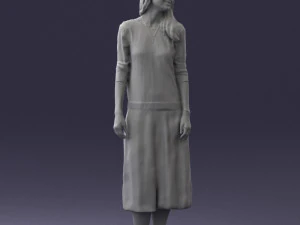 girl in white dress 0434 3d print ready 3D Print Model