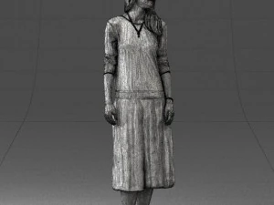 girl in white dress 0434 3d print ready 3D Print Model