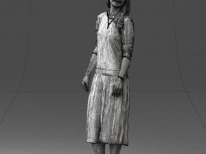 girl in white dress 0434 3d print ready 3D Print Model