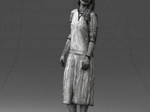 girl in white dress 0434 3d print ready 3D Print Model