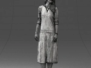 girl in white dress 0434 3d print ready 3D Print Model