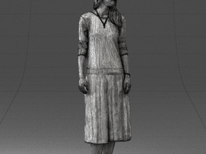 girl in white dress 0434 3d print ready 3D Print Model