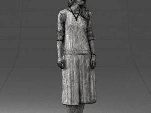 girl in white dress 0434 3d print ready 3D Print Model