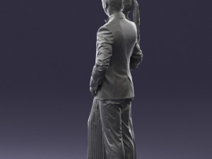 groom in dark suit and the bride 0457 3D Model