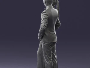 groom in dark suit and the bride 0457 3D Model