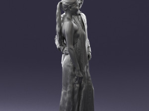 groom in dark suit and the bride 0457 3D Model