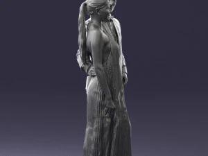groom in dark suit and the bride 0457 3D Model