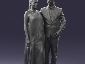 groom in dark suit and the bride 0457 3D Model