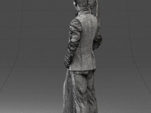 groom in dark suit and the bride 0457 3D Model