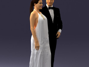 groom in dark suit and the bride 0457 3d print ready 3D 打印模型