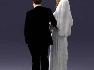 bride with bouquet of flowers 0454 3D Model