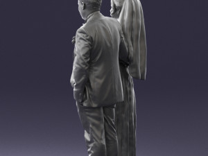 bride with bouquet of flowers 0454 3d print ready Modello di stampa 3D