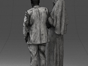 bride with bouquet of flowers 0454 3d print ready Modello di stampa 3D