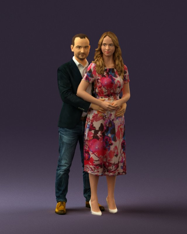 man and woman hugs 0444 3d print ready Modèles 3D en vedette .c4d .max .obj .3ds .fbx .stl .blend 
