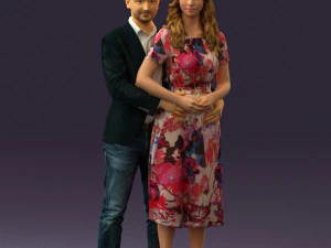 男人和女人拥抱 0444 3D 打印准备就绪 3D 打印模型